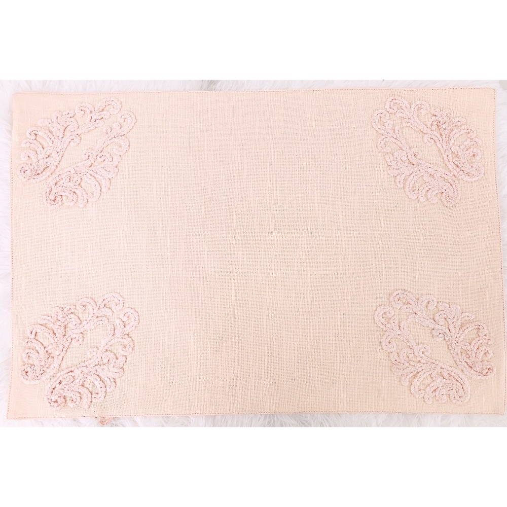 Blush Pink Linen & Chenille Placemat
